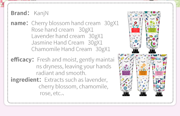 OEM Factory price moisturizing whitening cherry blossom herb hand cream
