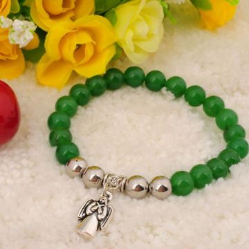 Natural Green Aventurine Bracelet Gemstone jewelry alloy pendants