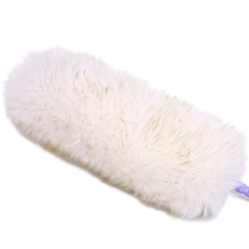 Lambswool Duster with Solid Wooden Handle Leather Hang Strap