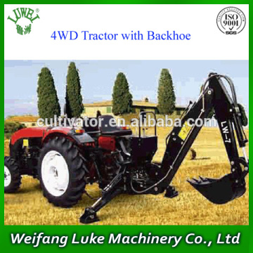 Tractor implements towable backhoe