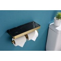 Toiler Paper Holder With Black Slabstone Shelf