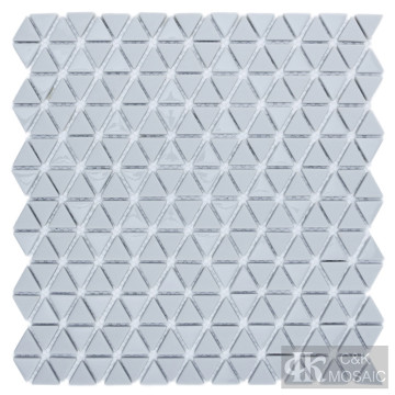 Grey Triangle Glass Mosaic Floor Tile