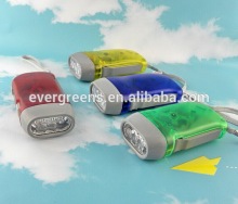 3LED Hand Pressing Flashlight with Button Battery inbuilt