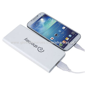 USB Mobile Phone Charger, Built-in Li-Polymer Power Battery, Ultra Thin/5V/1.5A Input/5V/2.1A OutputNew
