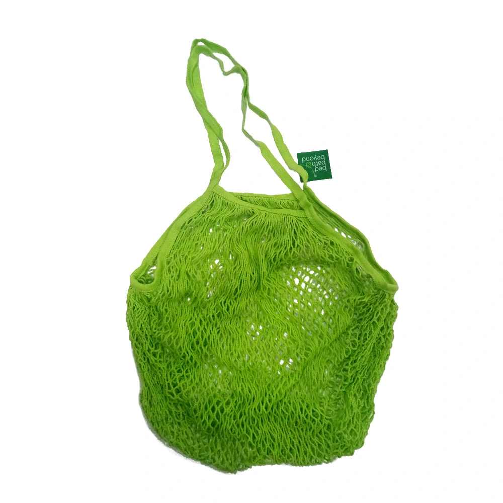 Ecological Reusable Printing Handles Gots Organic Cotton Portable and Convenient Shopping Net Bag Veggie Cotton Bag