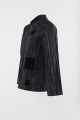 Manteau occasionnel noir pâle en veste froissée
