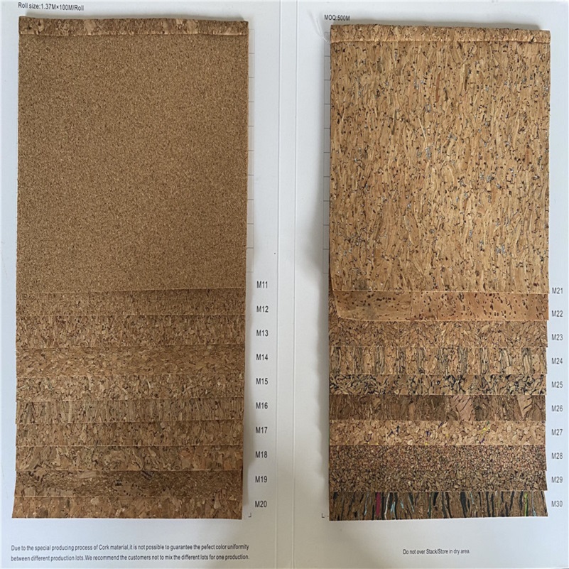 Durable Natural Cork PU Leather