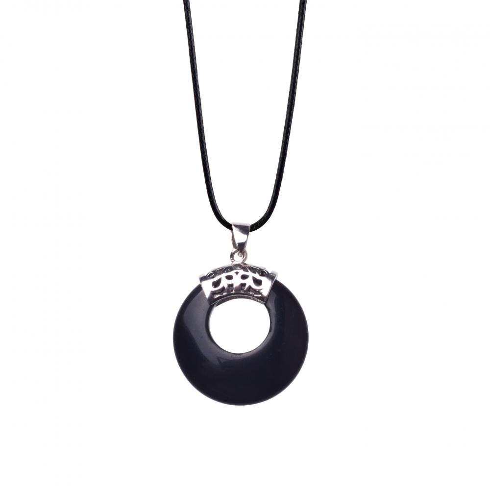 Cercle Donut Cristaux De Guérison Collier Pierres Précieuses Naturelles Chakra Amulette Chance Pièce Protection Quartz Reiki Pendentif Hommes Femmes