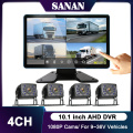 Sistema de monitor de veículos de 4,1 polegadas de 4 canais com 2,5D Touch/Ir Night Vision/Mirror Image/Loop Record