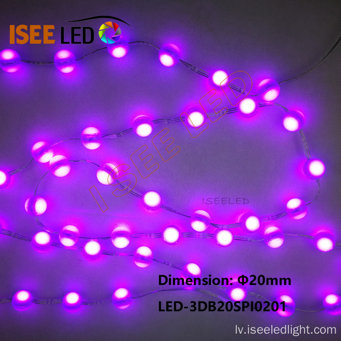 Mini 3d 20 mm diametrs LED lodīšu lodītes gaisma