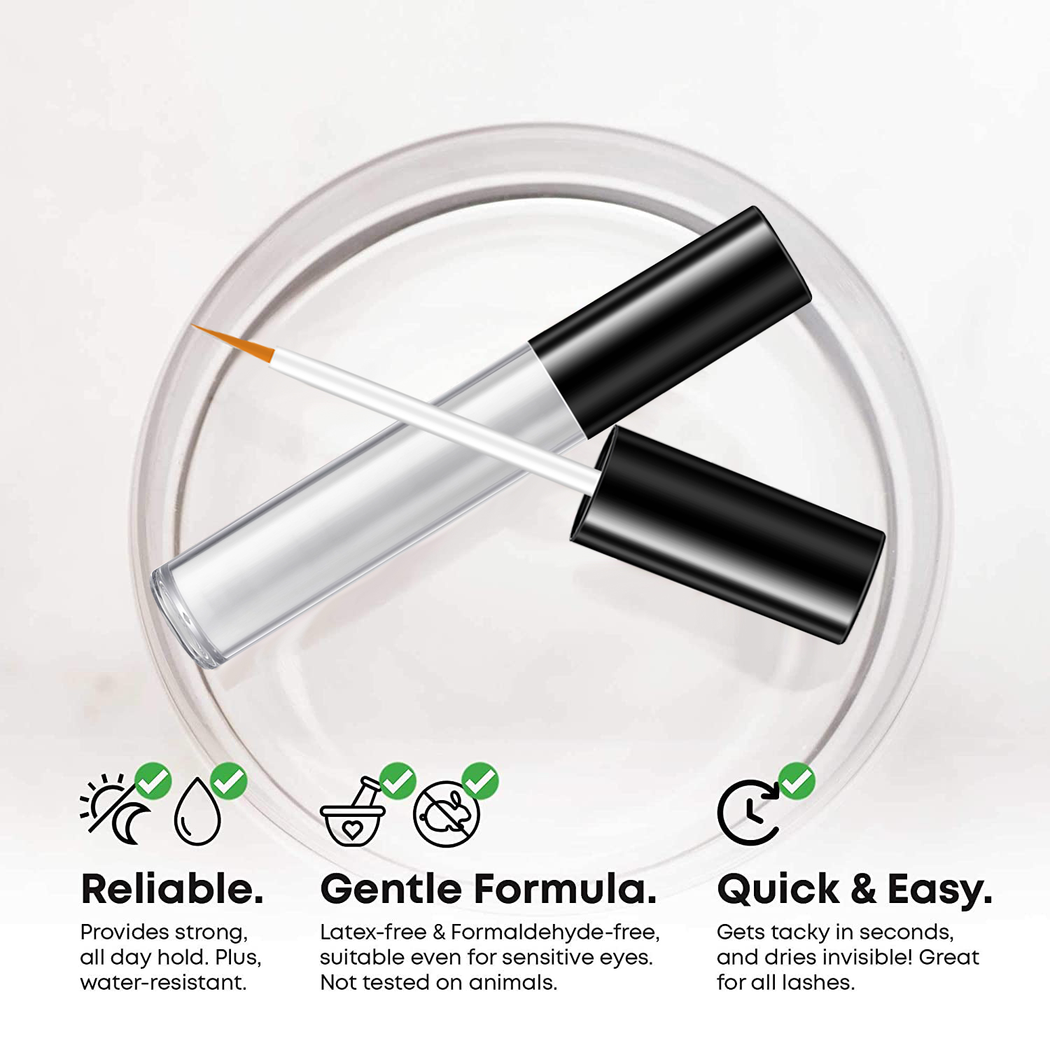 Colle de faux cils transparente de longue durée en gros Vegan Wholesale Vegan Clear Longlasting False Eyelash Glue