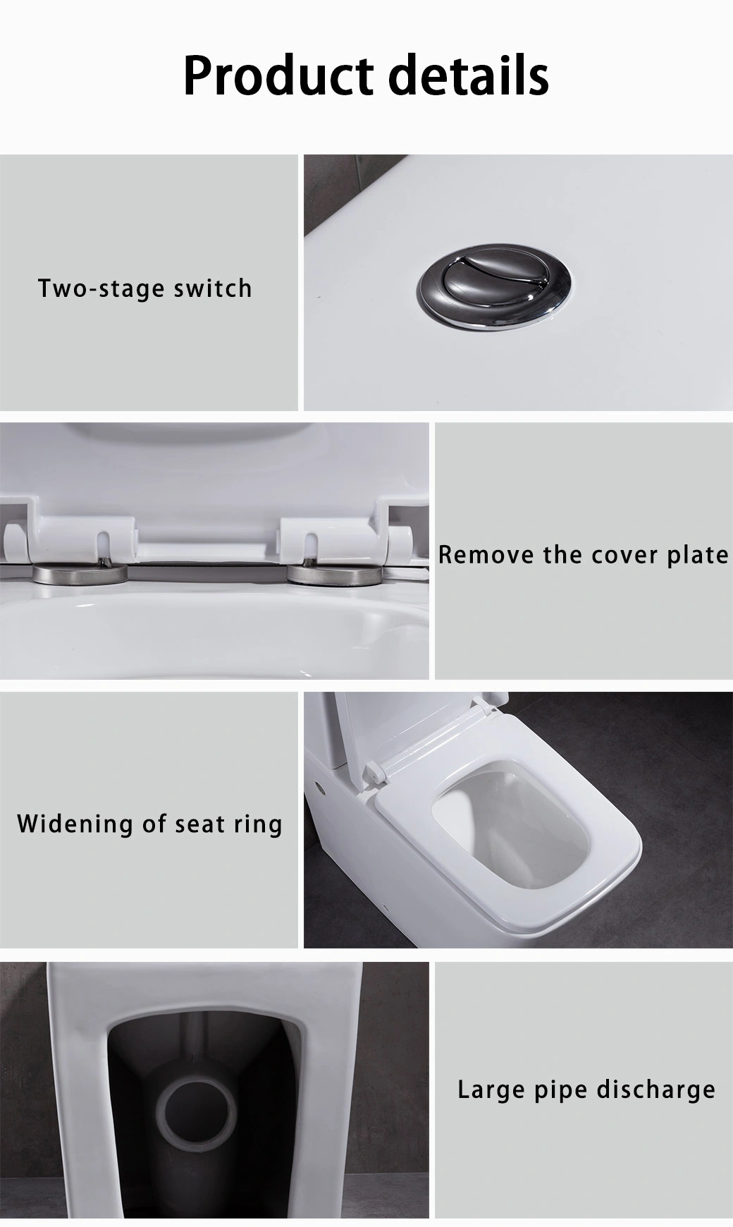 Water Mark Australian Standard Toilet Two Piece Ceramic Rimless Toilets