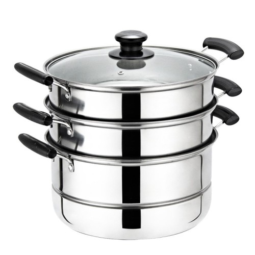 Pelbagai fungsi 3-ply Stainless Steel Uncoated Pot Steamer