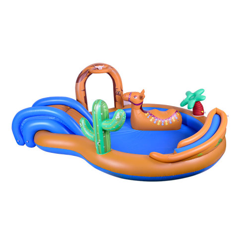 स्लाइड के साथ केंद्र inflatable किडी स्प्रे पूल खेलें