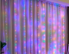 USB Powered Warm White LED Curtain Lights with 8 Modes - Waterproof for Backdrop, Garden, Patio, Bedroom