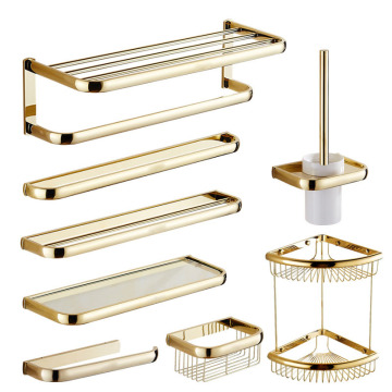 Brass Gold Towel Rack Household Bath Storage Pendant