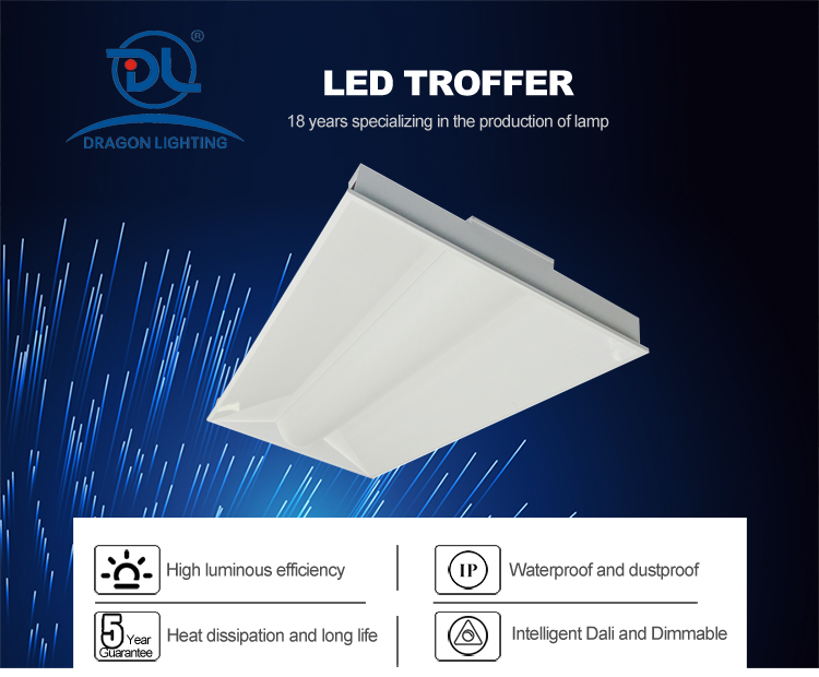 Interior Recessed 2x4 parabol troffer With Single PC Diffuser