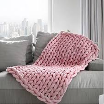 Pink Knitted Bed Blanket Factory Custom