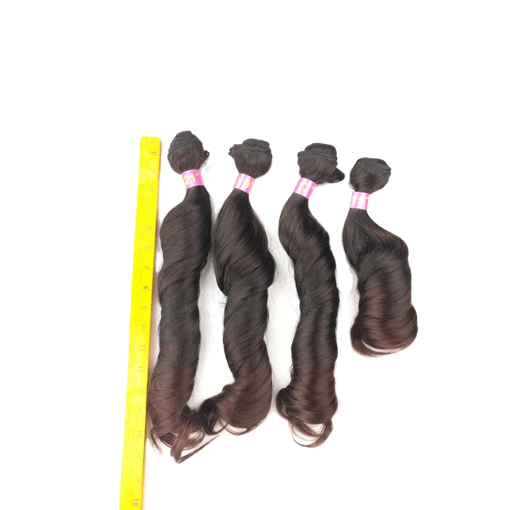 100 synthetic fiber hair extension high temperature fiber synthetic hair weave multi bundle  ombre color