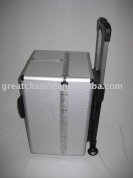 PRO ROLLING ALUMINUM MAKEUP CASE COSMETIC TRAIN BOX KIT