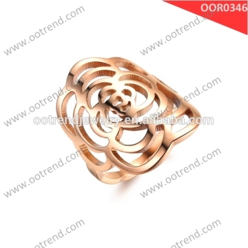 Enfashion rose gold plated rose full finger ring for women