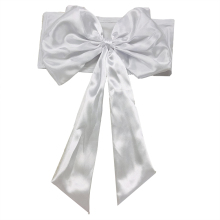 Pre-Tied Bow Knot Chair Covers with Elastic Strap, Wedding Satin Chair Sashes