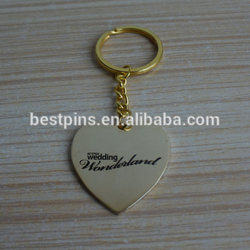 metal gold hear shape wedding keyrings souvenir