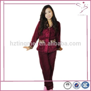 women's leopard collar plush pyjama