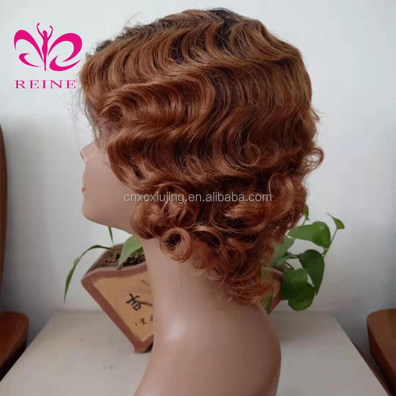 REINE New style Human Hair Pixie Cut Machine Made Wigs With Baby Hair Brazilian short Hair Wigs with New Desgin
