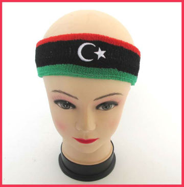 Libya national flag sweatbands embroidery logo