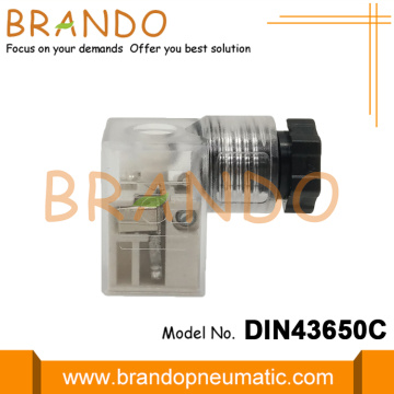 DIN 43650C Conector de bobina solenóide clara branca