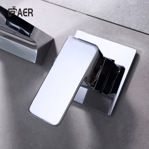 Double Hole Faucet Wall Mounted Chrome Finish Single Lever Mixer Tap Supplier