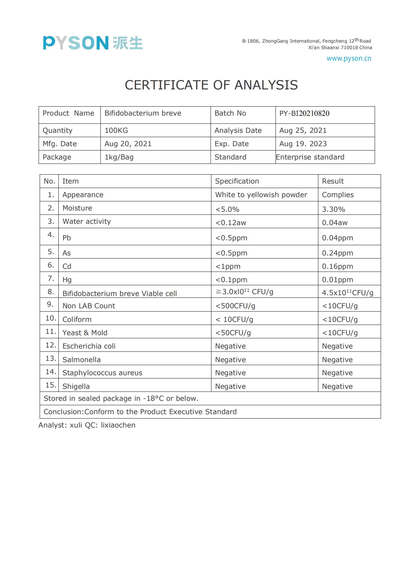 Bifidobacterium breve COA