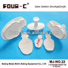 Snowman plastic plunger cutters Christmas plunger cutters Fondant dough cutter