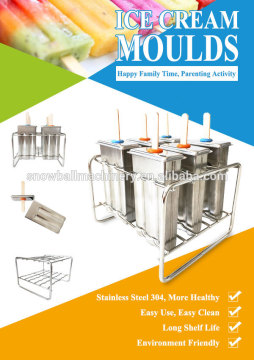 Hot Sale Kids Use Stainless Steel Stick Ice Cream Mould Ice Pop Mould