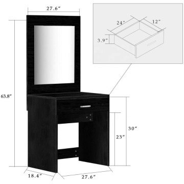 Black Modern Makeup Dresser Dressing Table With Led