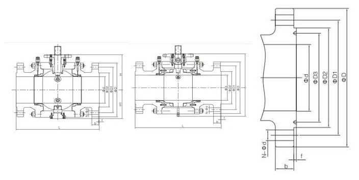 2 Piece Cast Steel Soft Seated Trunnion Ball Valve