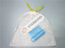 Heat Seal Sealing & Handle trash bag , Accept Custom Order drawstring garbage bag