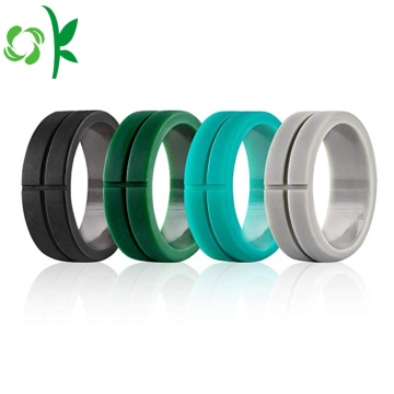 Senaste Debossed Cross Cool Fashion Silicone Round Rings