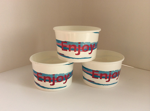 Papier Ice Cream Bowl met deksel aangepaste afgedrukt