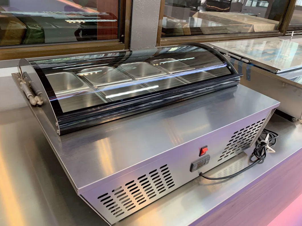 8X1/6 Gn Pan 67L Digital Control Ice Cream Display Showcase Freezer
