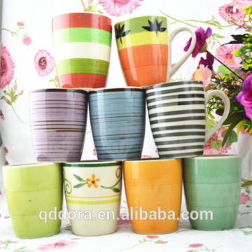 Factory Custom Oversized Stoneware Cups/Newest 12oz Stoneware Handpainted Mugs/High Quality Discount 12oz Stoneware Cups