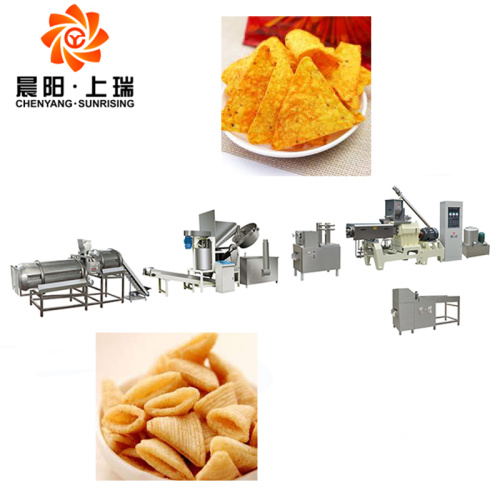 Fried corn chips snack food bugles making machine