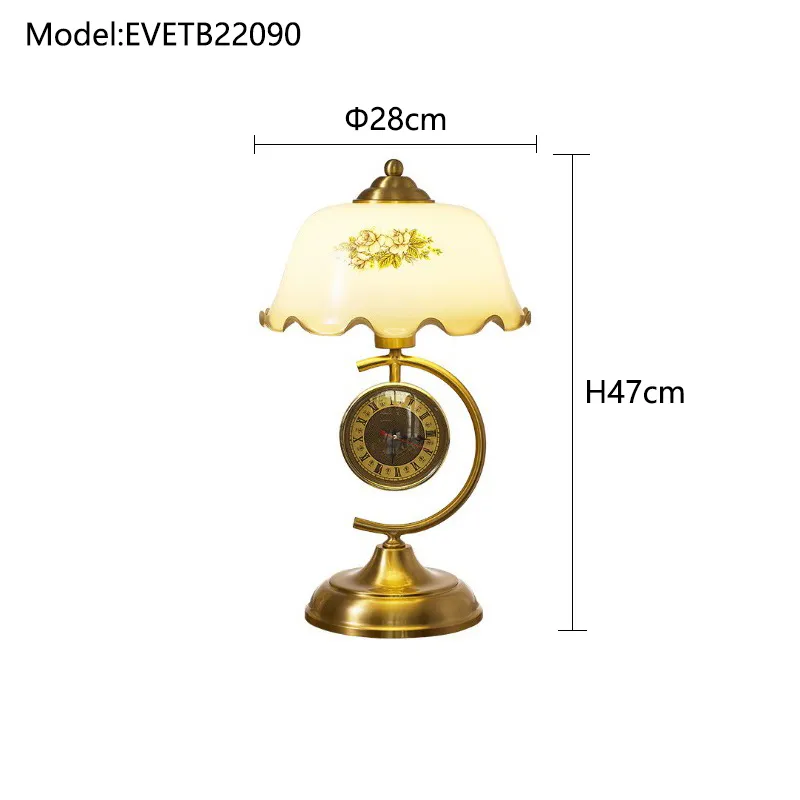 Retro Elegant European Study Room Display Ornament Lighting Flower Shade Metal Desk Table Lamp