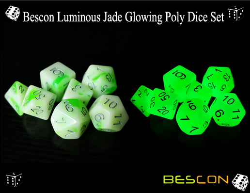 Bescon Luminous Jade Glowing Poly Dice Set-3 Bescon Luminous Jade Glowing Poly Dice Set-3