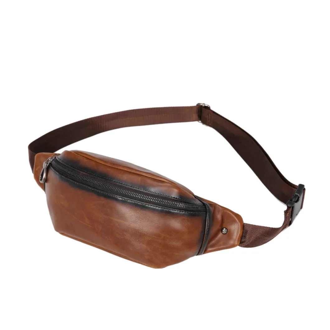 High Quality Men's Chest Bag Leather Waist Bag Messenger Bag PU Chest Bag