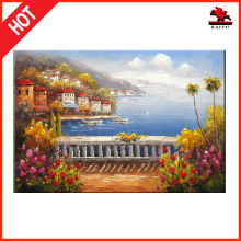 Textures Handmade garden beautiful mediterranean seascape oil paintings