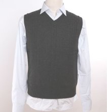 mens 7gauge wool Cashmere sweater sleeveless pullover sweater SWT-L8611