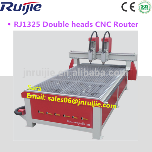 wood machine 4 feet 8 feet / double head wood cnc router 1325 1300*2500mm