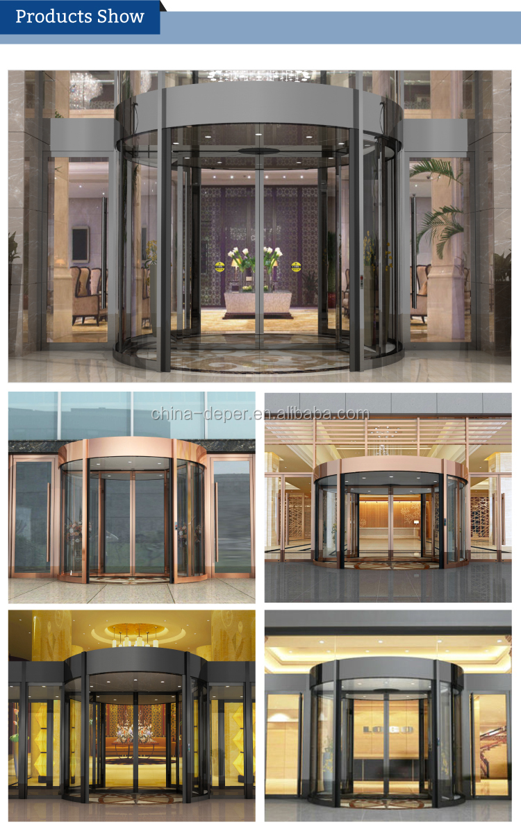 CE approved elegant 2 wing automatic glass revolving door with high quality